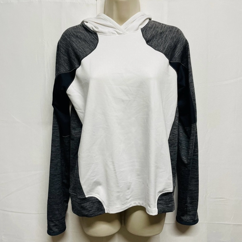 Under Armour Women’s White/Gray Cold Gear Athletic Running Fitted Hoodie Sz M
